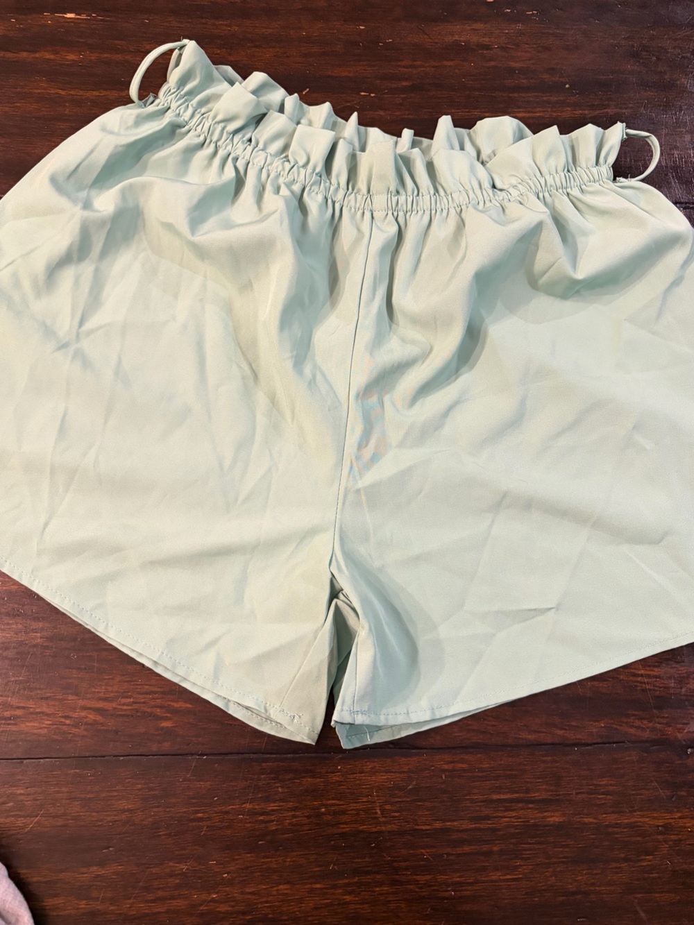 ROMWE Light Sage Paperbag High Waist Shorts size medium
